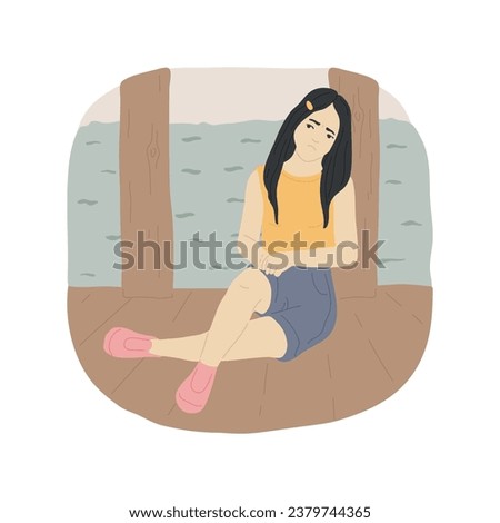 Aloofness isolated cartoon vector illustration. Teenagers aloofness, lack of communication, negative thinking, teen psychological problem, introverting behavior, autism vector cartoon.