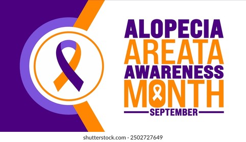 Alopecia Areata Awareness Month is observed every year in September. Holiday concept. Template for background, banner, card, poster, placard, design template with unique shapes with standard color.