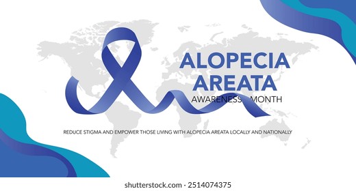 Alopecia Areata Awareness Month is observed every year in September. Holiday concept. Template for background, banner, card, poster, placard, design template with unique shapes with standard color.
