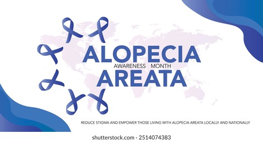 Alopecia Areata Awareness Month is observed every year in September. Holiday concept. Template for background, banner, card, poster, placard, design template with unique shapes with standard color.
