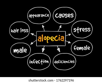 Alopecia mind map, medical concept for presentations and reports