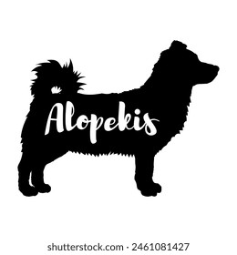 Alopekis Dog silhouette dog breeds logo dog monogram vector