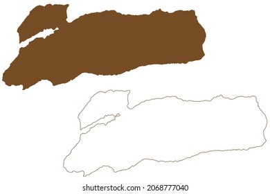 Alor island (Republic of Indonesia, Lesser Sunda Islands archipelago) map vector illustration, scribble sketch Pulau Alor map