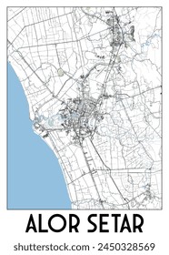 Alor Setar, Kedah, Malasia, mapa poster art