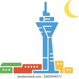 Alor Star City No Outline Vector Illustration