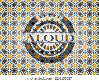 Aloud arabic badge background. Arabesque decoration.