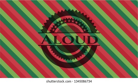 Aloud christmas colors style emblem.