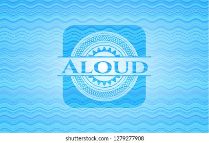 Aloud sky blue water style emblem.