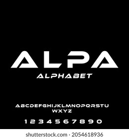 Alpa alphabet custom text strong and funky. vector illustration