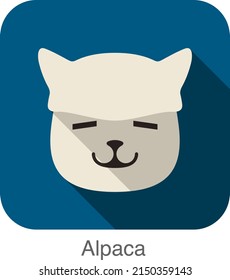 Icono de la cara animal alpaca, ilustración vectorial