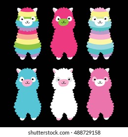 Alpaca animal rainbow color