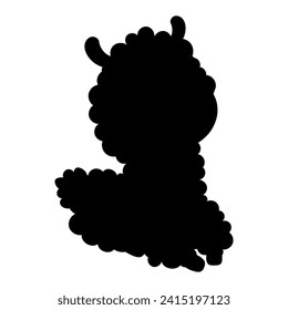 Alpaca animal. Silhouette Llama. black hand drawn. Vector illustration