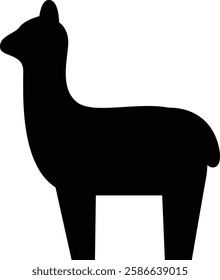 alpaca animal vector fill icon