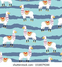 los animales de la alpaca vectorial sin fisuras. Concepto de impresión , diseño web , tarjetas, textiles