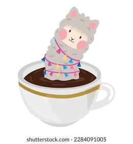 Alpaca and Black coffee cup