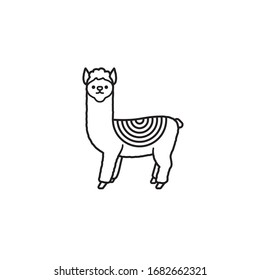Alpaca with blanket vector icon
