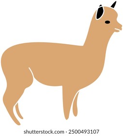 Alpaca brown skin, alpaca vector, alpaca illustration, llama