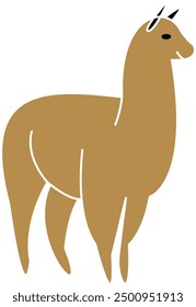 Alpaca brown vector, alpaca vector, alpaca illustration, llama vector