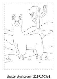 Alpaca  Continuation Pattern Practice Worksheet for Preschoolers