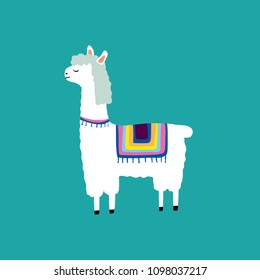 Alpaca, Creative childish texture.  textile Vector Illustration