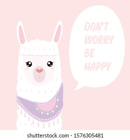 Alpaca Cute animal vector design hand drawn doodle