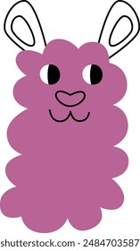 Cara de Alpaca Doodle Ilustración vectorial