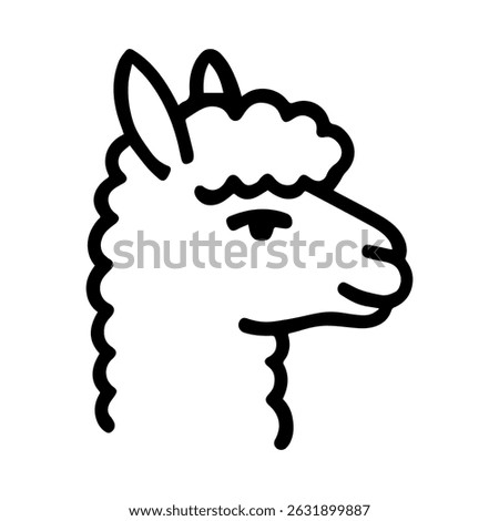 Alpaca face icon on white background vector
Vector line icon animals
