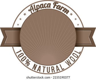 Plantilla del logotipo de la granja de alpaca para la ilustración de productos de lana