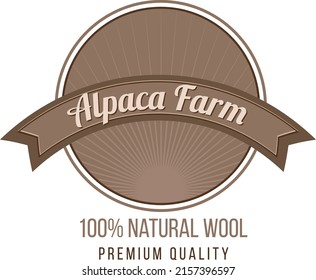 Alpaca farm logo template for wool products illustration