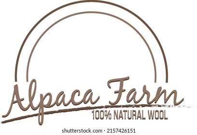 Alpaca farm logo template for wool products illustration