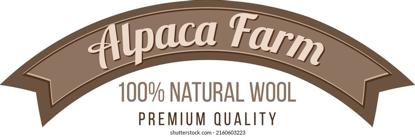 Alpaca farm logo template for wool products illustration