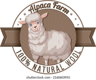 Alpaca-Bauernlogo für Wollprodukte zur Illustration