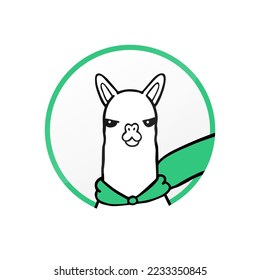 Symbol für Alpaca Finance einzeln auf weißem Hintergrund. Kryptowährungsmünze, die in Blockchain-Technologie hergestellt wurde. Vektorgrafik.