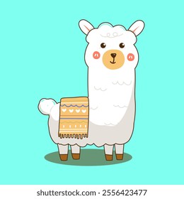 Alpaca flat design template vector