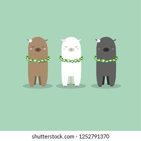 Alpaca with flowers