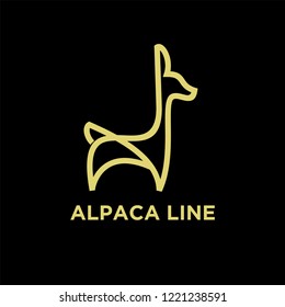 alpaca gold line unique animal logo icon designs icon vector