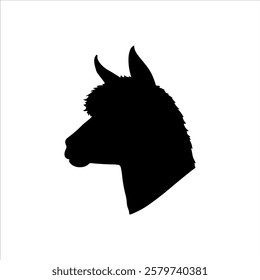 Alpaca hair head silhouette vector illustration design on white background.