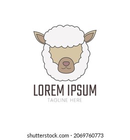 alpaca head logo icon illustration