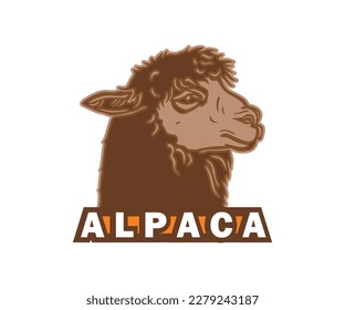 ALPACA HEAD LOGO, Silhouette witziger Alpaka-Gesichtsvektorgrafiken