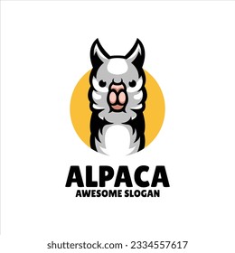 Logo für Alpaca-Kopfmaskottchen-Illustration