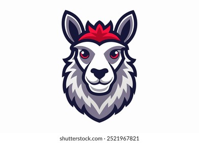 Alpaca Kopf Maskottchen Logo Design Vektorgrafik