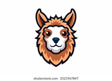 Alpaca cabeça mascote logotipo design vetor ilustração