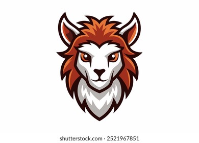 Alpaca head mascot logo design vector illustration