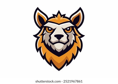 Alpaca head mascot logo design vector illustration