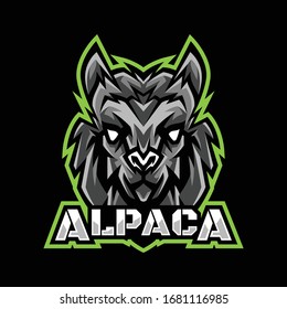 Alpaca Head Mascot Logo Esport