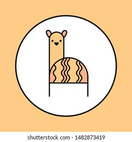 ALPACA ICON. Llama, lama isolated. Abstract illustration logo template. 