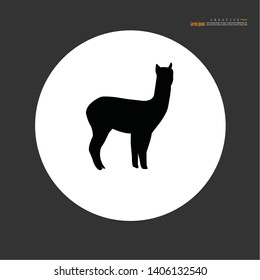 alpaca icon on gray background.vector illustration.