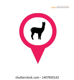 alpaca icon on white background.vector illustration.