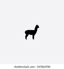 Alpaca icon silhouette vector illustration

