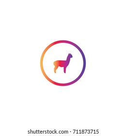 Alpaca icon silhouette vector illustration